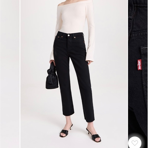 NWT Levi's Premium Wedgie Straight Jeans in Black - Size: 27 x 28 - Picture 2 of 14